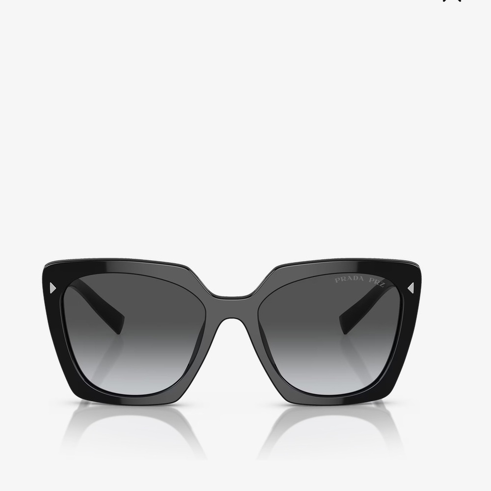 Prada Sunglasses SPR23Z 16K-5S0 Black Butterfly Frames Dark Grey Lens 54-18-145